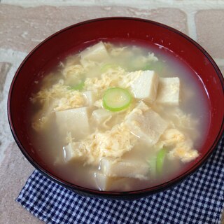 高野豆腐のかきたま汁♪